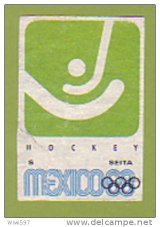 ETIQUETTE DE BOITE D´ALLUMETTES - JEUX OLYMPIQUES MEXICO 1968 HOCKEY - Matchbox Labels