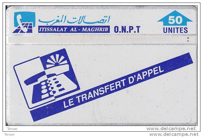 Morocco, MOR-19, 50 Units, Transfer Of Call, Control Number : 401C - Maroc