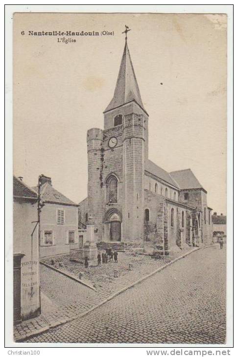 NANTEUIL LE HAUDOIN : L'EGLISE - ECRITE EN 1916 - 2 SCANS - - Nanteuil-le-Haudouin