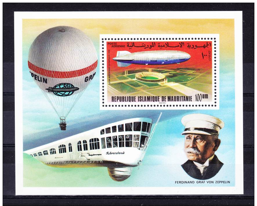 MAURITANIA   1976 , Zeppelin , Y&T  BF # 15 Cv  7,25  E, ** M N H , V V F - Mauritania (1960-...)