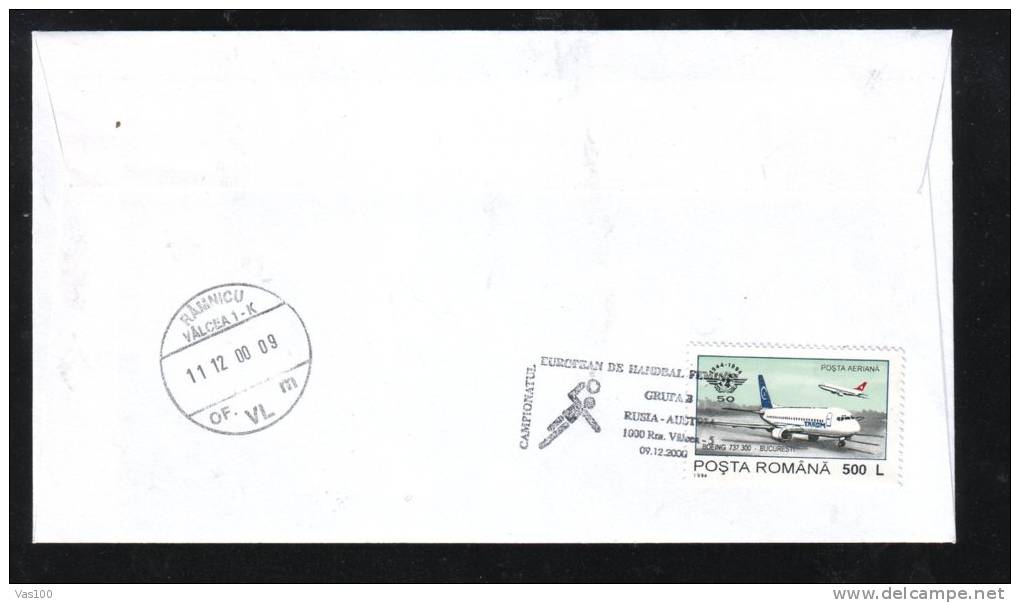 Women's Handball European Championship,2000,MATCH RUSSIA - AUSTRIA,SPECIAL CACHET ON COVER ROMANIA. - Handball