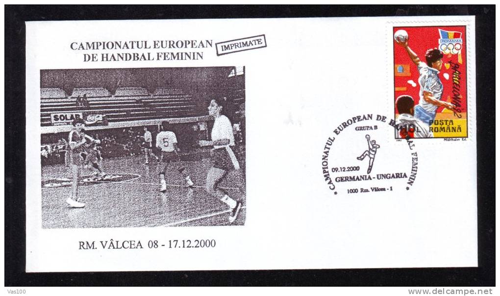 Women´s Handball European Championship,2000,MATCH GERMANIA - UNGARIA,SPECIAL CACHET ON COVER ROMANIA. - Hand-Ball