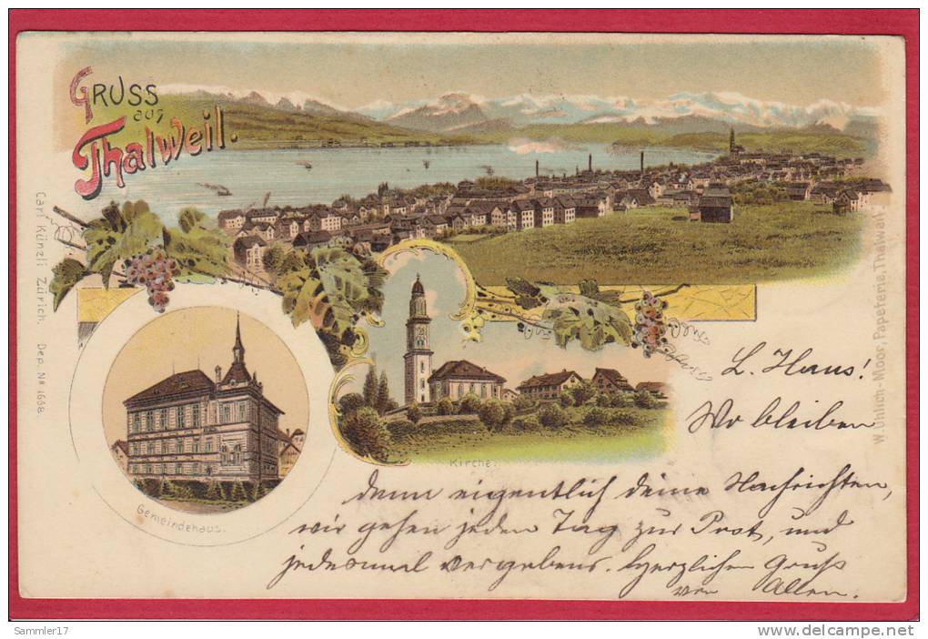 THALWIL, THALWEIL LITHO 1899 - Thalwil