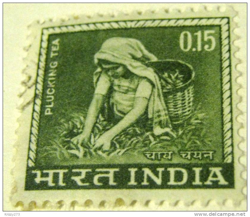 India 1965 Plucking Tea 15p - Used - Gebraucht