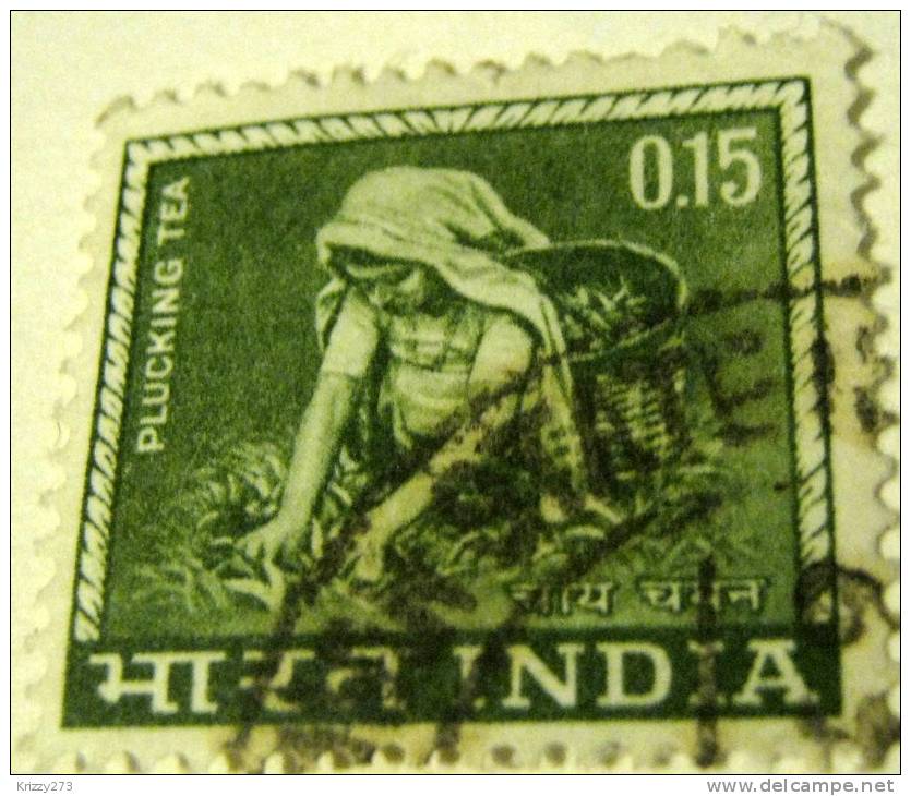 India 1965 Plucking Tea 15p - Used - Gebraucht