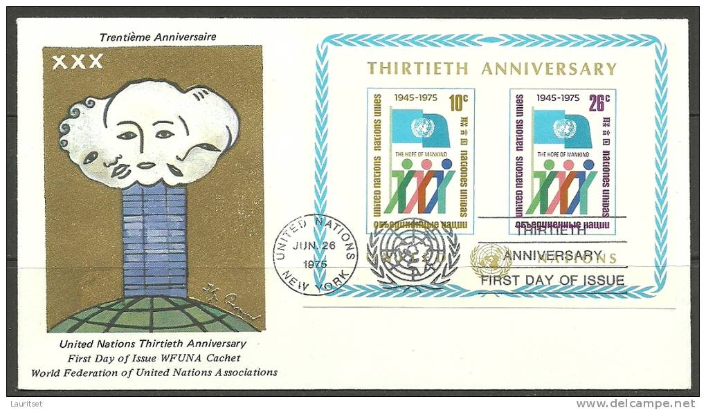 United Nations New York  26.06.1976 FDC Naciones Unidas UN 30th Anniversary Jahrestag - Lettres & Documents