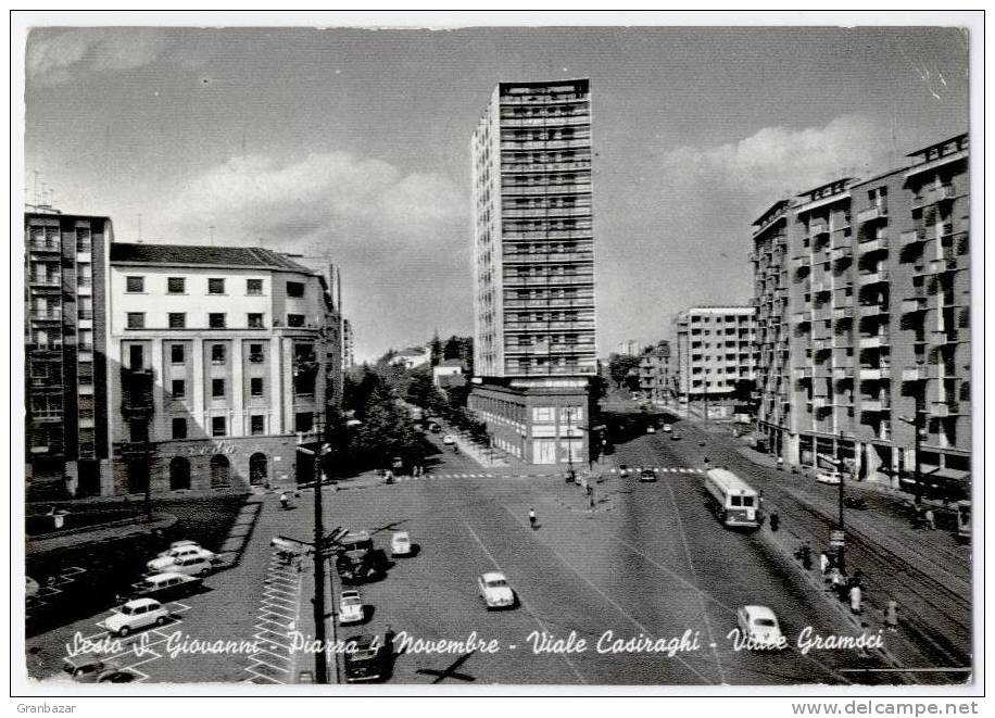 SESTO SAN GIOVANNI, PIAZZA 4 NOVEMBRE, B/N, VG 1956    **//** - Sesto San Giovanni