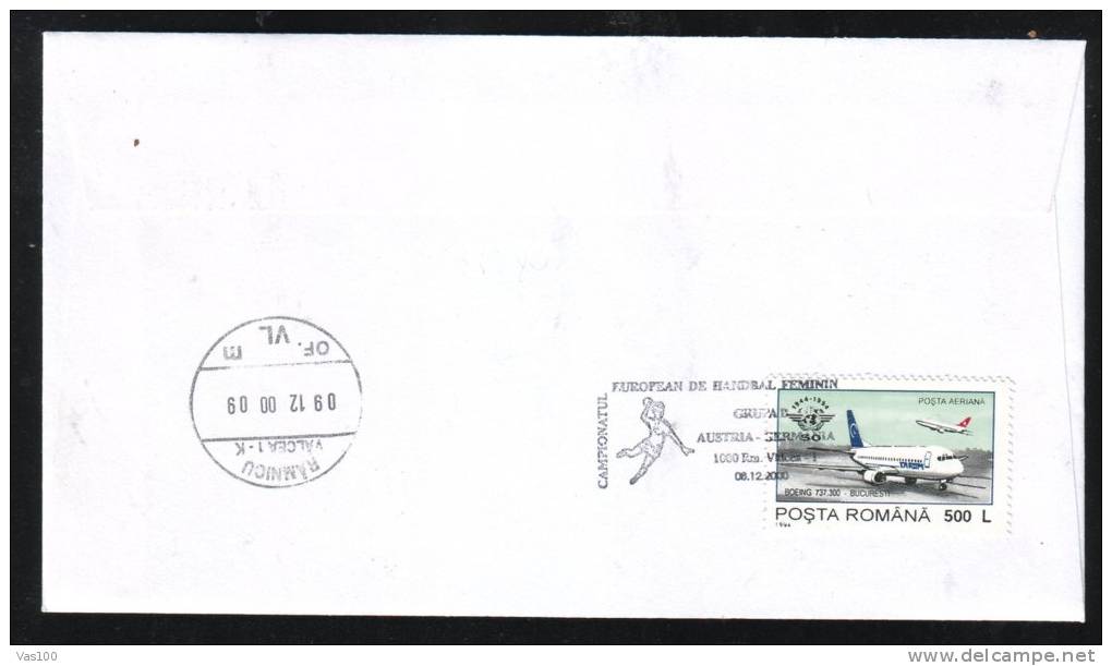 Women´s Handball European Championship,2000,MATCH ; AUSTRIA  - GERMANY,SPECIAL CACHET ON COVER ROMANIA. - Handbal