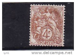 N° 110  Variété  Tache Devant Le 4 Manque Colledans Un Coin - 1900-29 Blanc