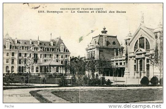 N°22404 -cpa Besançon Les Bains -le Casino Et L'hotel Des Bains- - Casino