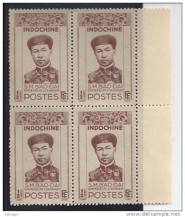 YT Indochine 1943-09x4 NEUF  - N° 236 - Bao Dai Annam (sans Gomme) - Sonstige & Ohne Zuordnung