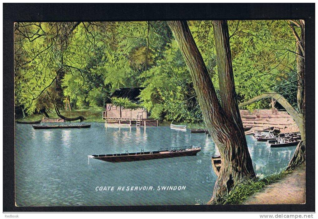 RB 886 - Early Hartmann Postcard - Boat Station - Coate Reservoir Swindon Wiltshire - Andere & Zonder Classificatie