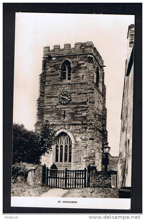 RB 886 - Real Photo Postcard - St Weonards Church Tower &amp; Clock Herefordshire - Hertfordshire