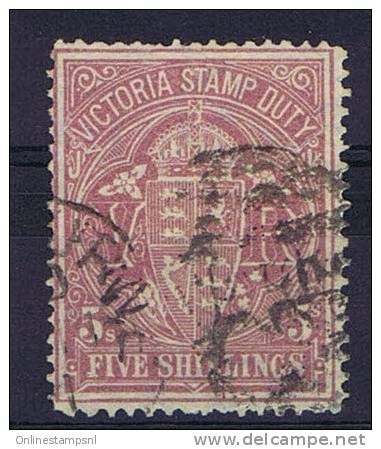 Victoria: 1879 Nr 23, 5 Shillings, Irregular Perforation - Usados