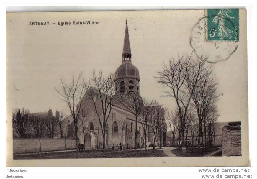 Artenay église Saint-victor Cpa Bon état - Artenay