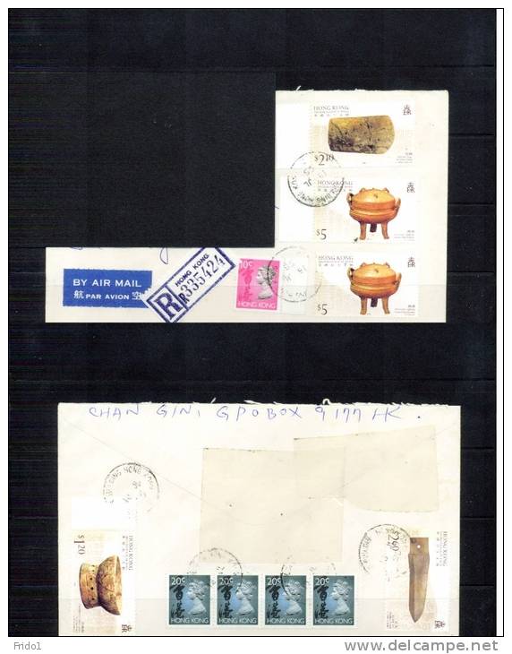 Hongkong Echt Gelaufenes R-Brief / Registered Letter - Covers & Documents