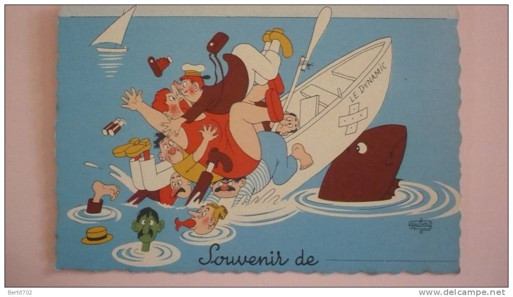 DUBOUT  -  SOUVENIR DE ........ HUMOUR - BARQUE - POISSON - Dubout