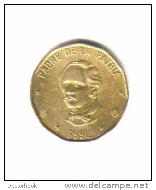 DOMINICAN REPUBLIC   1  PESO  1992  (KM # 80.1) - Dominicaine