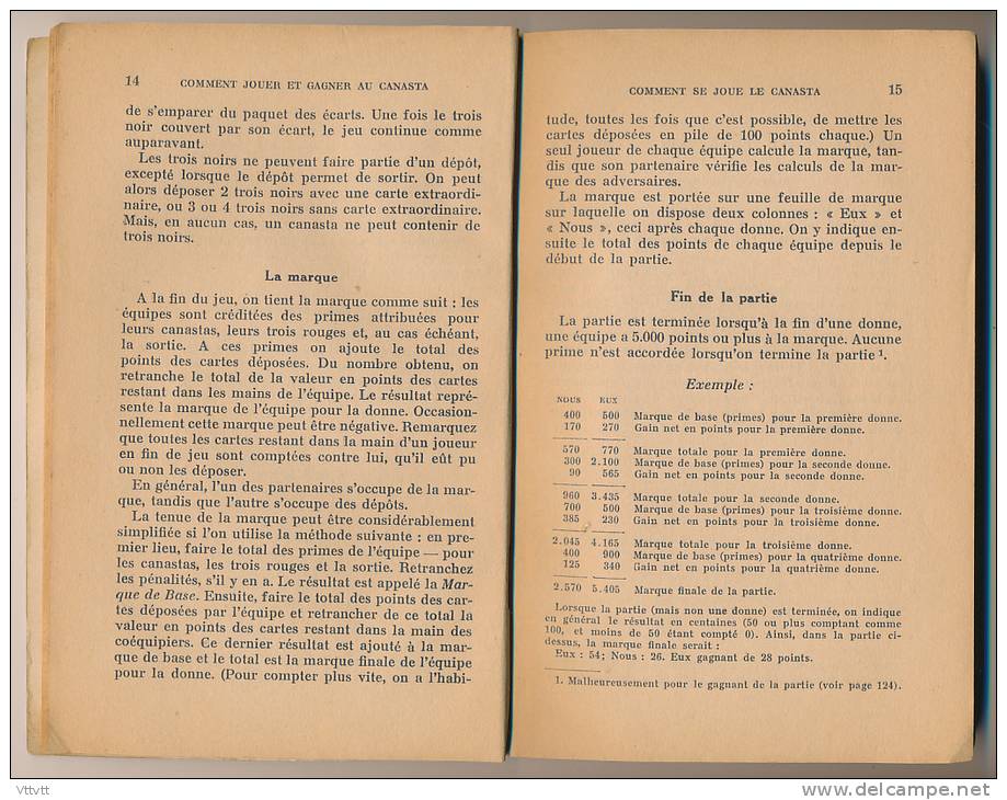 Comment Jouer Et Gagner Au Canasta (1949) Par Ely Culbertson, Traduction Pierre Coutelan, 128 Pages, Edit. Albin Michel - Palour Games