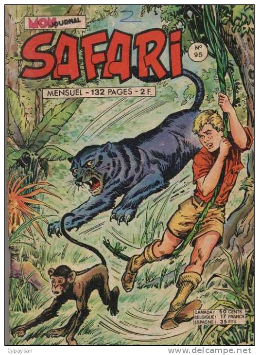SAFARI N° 95  BE MON JOURNAL 07-1975 - Safari
