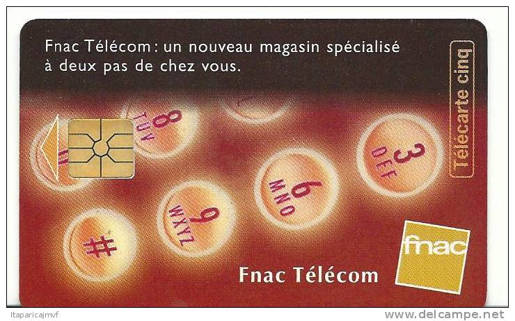Télécarte  De  France -cinq Unitée :  FNAC  ( 06/97) Tirage 7000 Expl. - 5 Unités