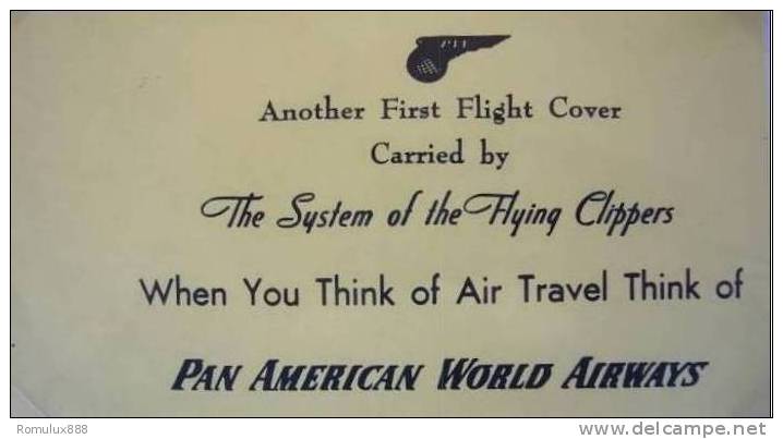 PAN AMERICAN FIRST CLIPPER FLIGHT CALCUTTA-LONDON WITH ORGINAL INSERT 1947 -SCARCE - Cartas & Documentos