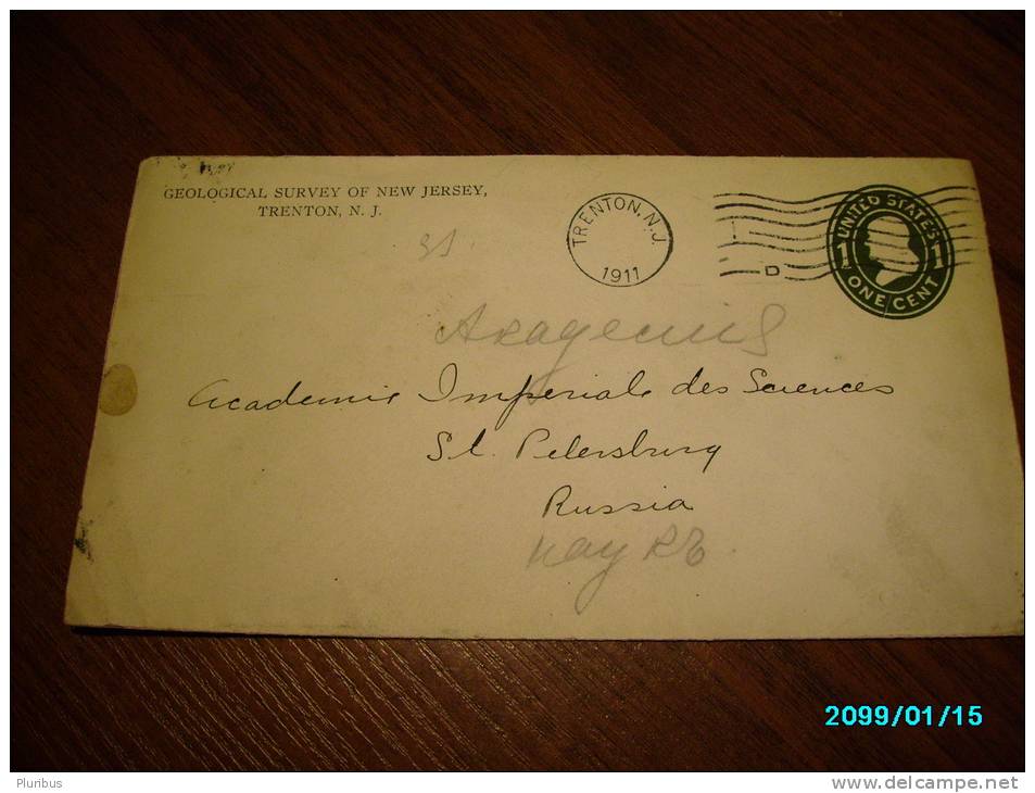 1911 USA POSTAL STATIONERY COVER FROM TRENTON  NEW JERSEY TO  RUSSIA - 1901-20