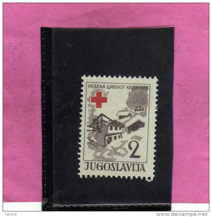 JUGOSLAVIA YUGOSLAVIA 1956 RED CROSS CROCE ROSSA CROIX ROUGE 2d MNH - Ongebruikt
