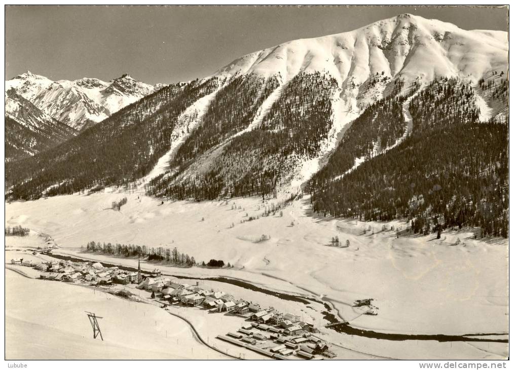 S-chanf - Dorf Im Winter             Ca. 1950    Feldpost - S-chanf