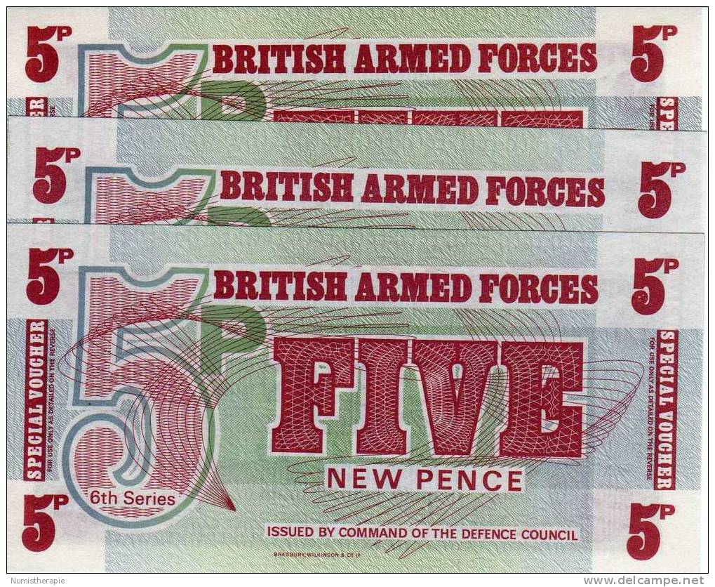 British Armed Forces (6th Series) 5 New Pence Special Voucher : UNC - British Armed Forces & Special Vouchers