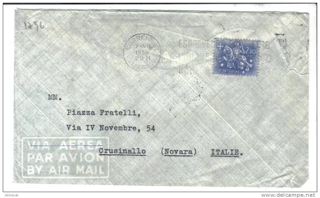 VER1796 - PORTOGALLO , Lettera Commerciale Per L' Italia 7/7/1958 - Lettres & Documents