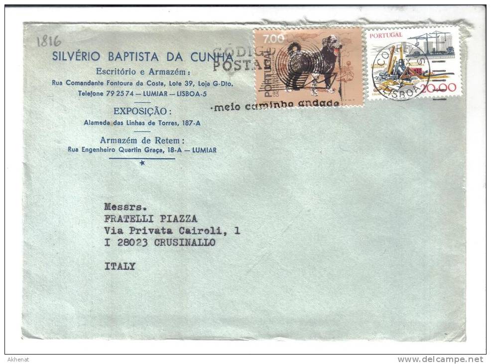 VER1816 - PORTOGALLO , Lettera Commerciale Per L' Italia. - Cartas & Documentos