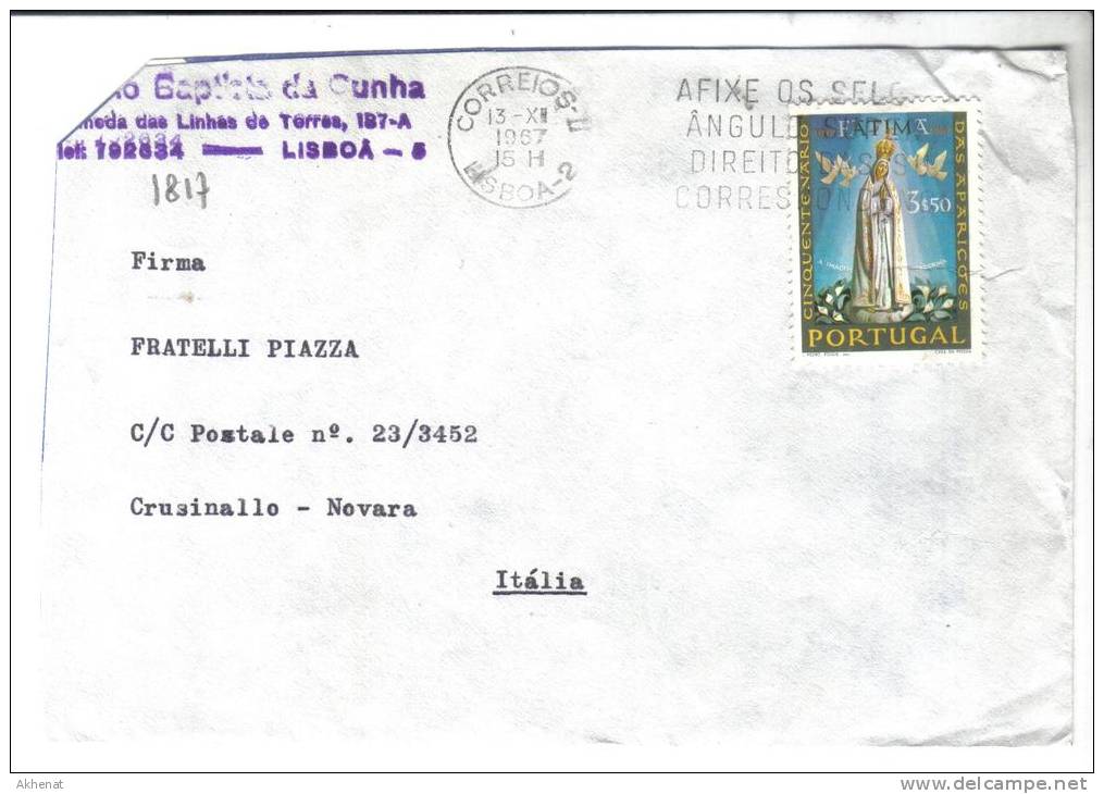VER1817 - PORTOGALLO , Lettera Commerciale Per L' Italia. - Covers & Documents