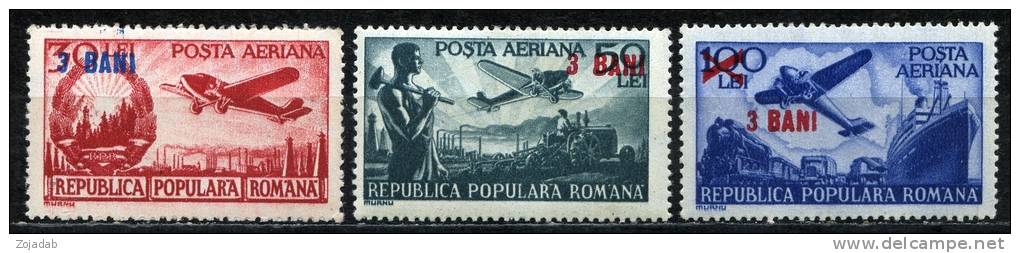 Rumania 1952 Mi. A1363-1364 , Yvert PA 59  PA 59B-PA 60 , Scott # C37a , C38-C39 MNH - Nuevos