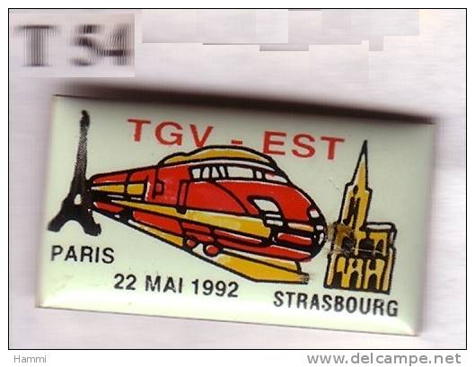 T54 Pin´s TGV  SNCF  STRASBOURG TOUR EIFFEL Achat Immediat - TGV