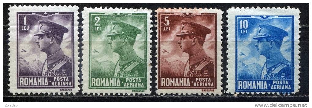 Rumania 1930 Mi. 389-392 , Yvert PA 7-PA 10 , Scott # C13-C16 MH/MNH - Nuovi