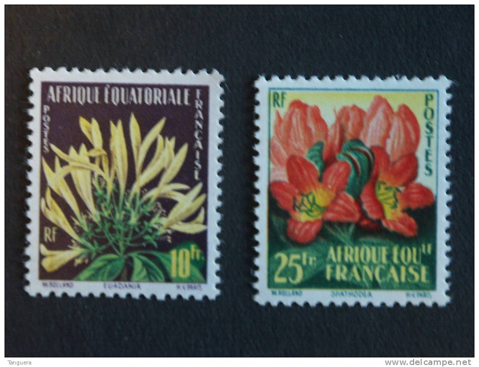 Afrique Equatoriale Française A.E.F. 1958 Flore Fleures Yv 243-244 MNH ** - Arbres
