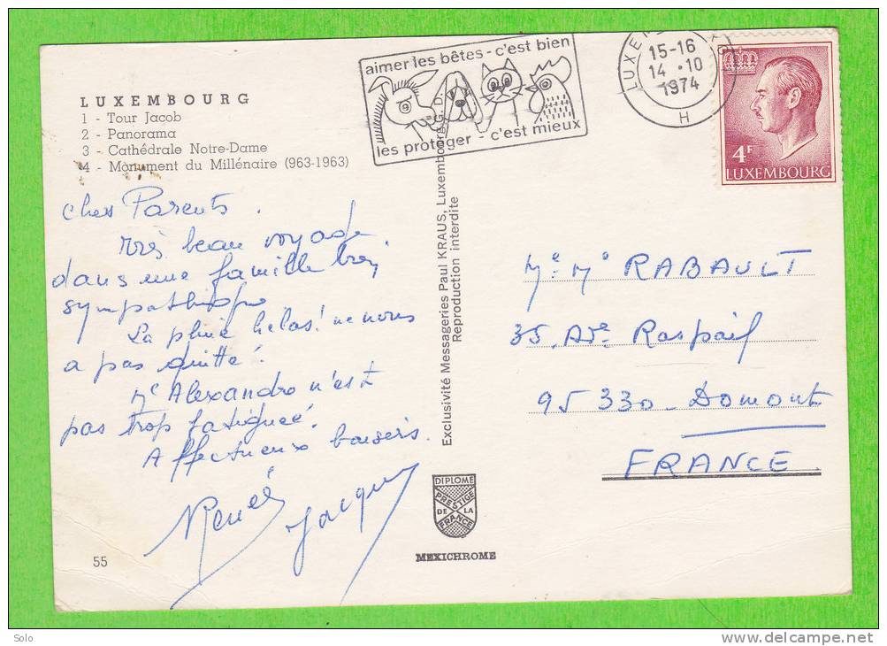 Sur Enveloppe - LUXEMBOURG - 1 Timbre - Cartas & Documentos