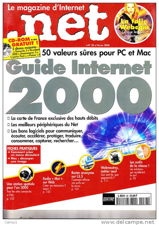 C1 Le Magazine D INTERNET. NET # 38 GUIDE INTERNET 2000 Cyber GEEK Avec CD Rom - Informatique