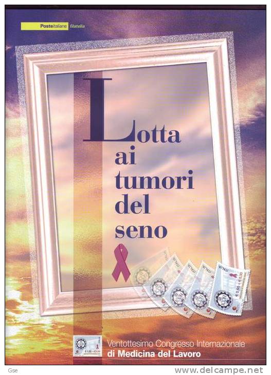 ITALIA  2003 - Folder "Lotta Ai Tumori Del Seno"francobollo + 2 FDC Con Annullo Speciale" - Pochettes