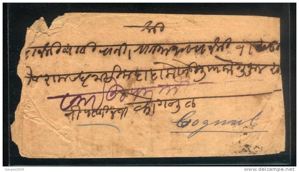 Portugese India 1899  Mapuca Cover With... India Missent Railway Label...Also Railway Cancellation # 08213 - Portuguese India