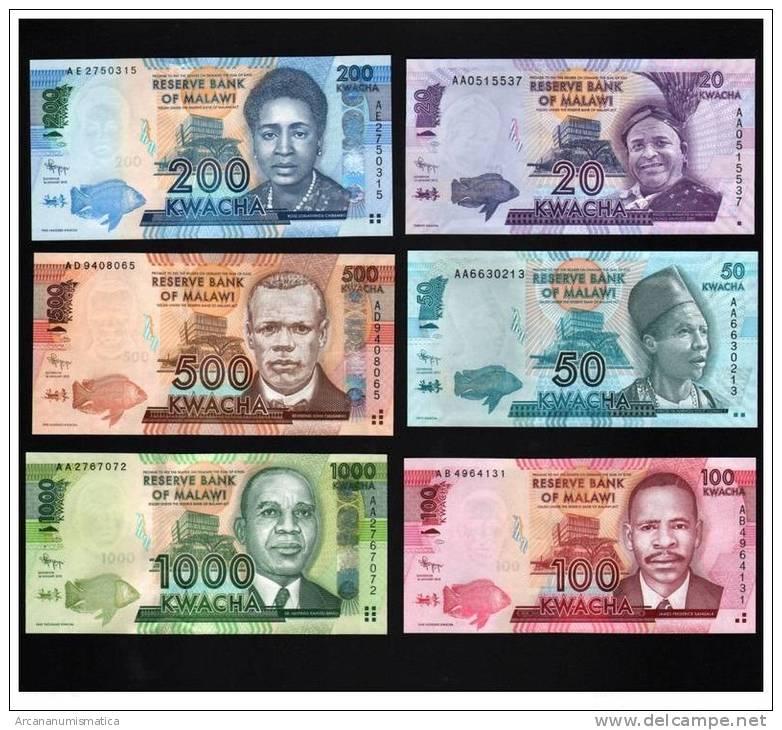 MALAWI  SET COMPLETO  6  BILLETES /BANKNOTES  2.012  2012 SC/UNC/PLANCHA  T-10.125 - Malawi