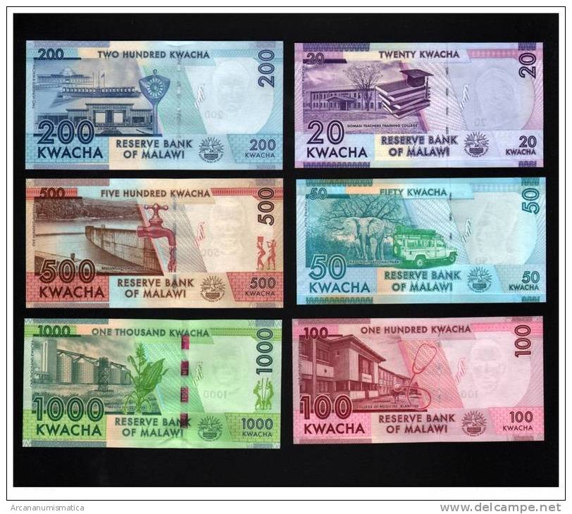 MALAWI  SET COMPLETO  6  BILLETES /BANKNOTES  2.012  2012 SC/UNC/PLANCHA  T-10.125 - Malawi