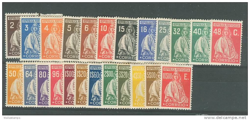 Portugal 1912-31, Stamps From Ceres Series, Scott 207-98, MM - Unused Stamps