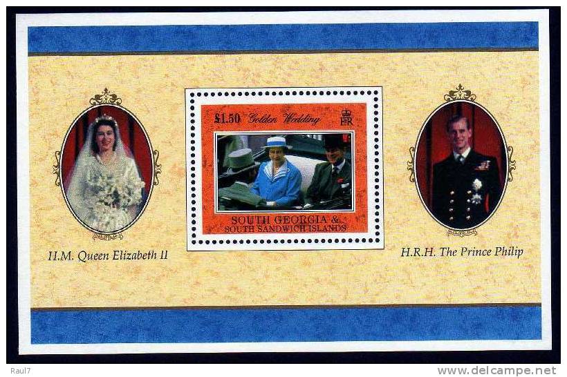 South Georgia 1997 - Noces D'or Reine Elisabeth II // Golden Wedding QE II - BF Neufs*** (MNH) - Géorgie Du Sud