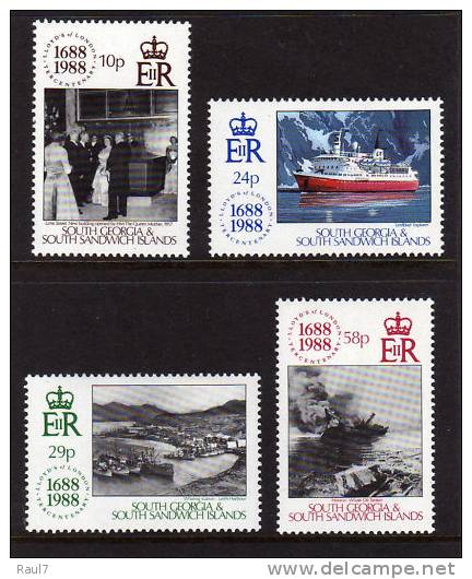 South Georgia 1988 - Bateaux, 300e Ann De La Lloyds De Londres - 4v Neufs*** (MNH) - Géorgie Du Sud