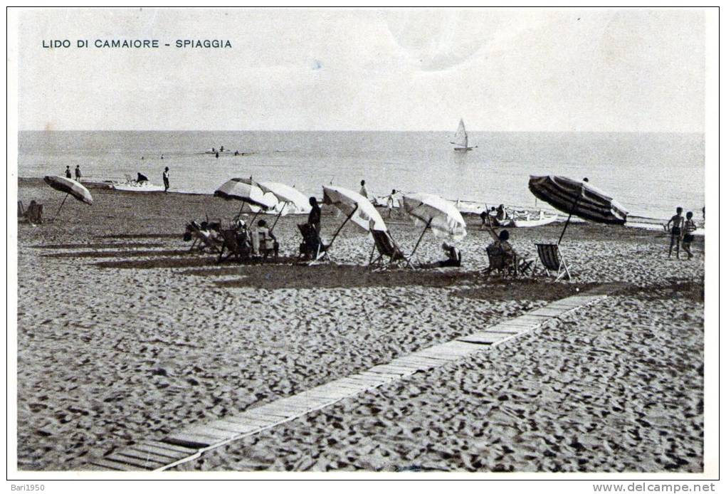 Cartolina  D´epoca        "   Lido Di Camaiore - Spiaggia  " - Lucca