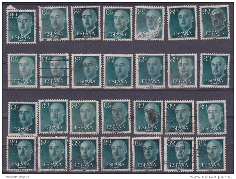 Lote De Sellos Usados / Lot Of Used Stamps   "GENERAL FRANCO 1955-56 EDIFIL 1152-  80 Céntimos"    S-1316 - Usados