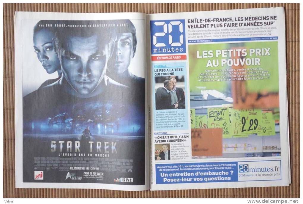 PUBLICITÉ Pour La Sortie Du Film "STARTRK, LE FILM" De J.J. Abraham - Bioscoopreclame