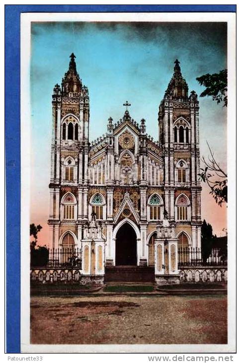 NORD VIETNAM THAI BINH LA CATHEDRALE CARTE PHOTO RARE - Vietnam